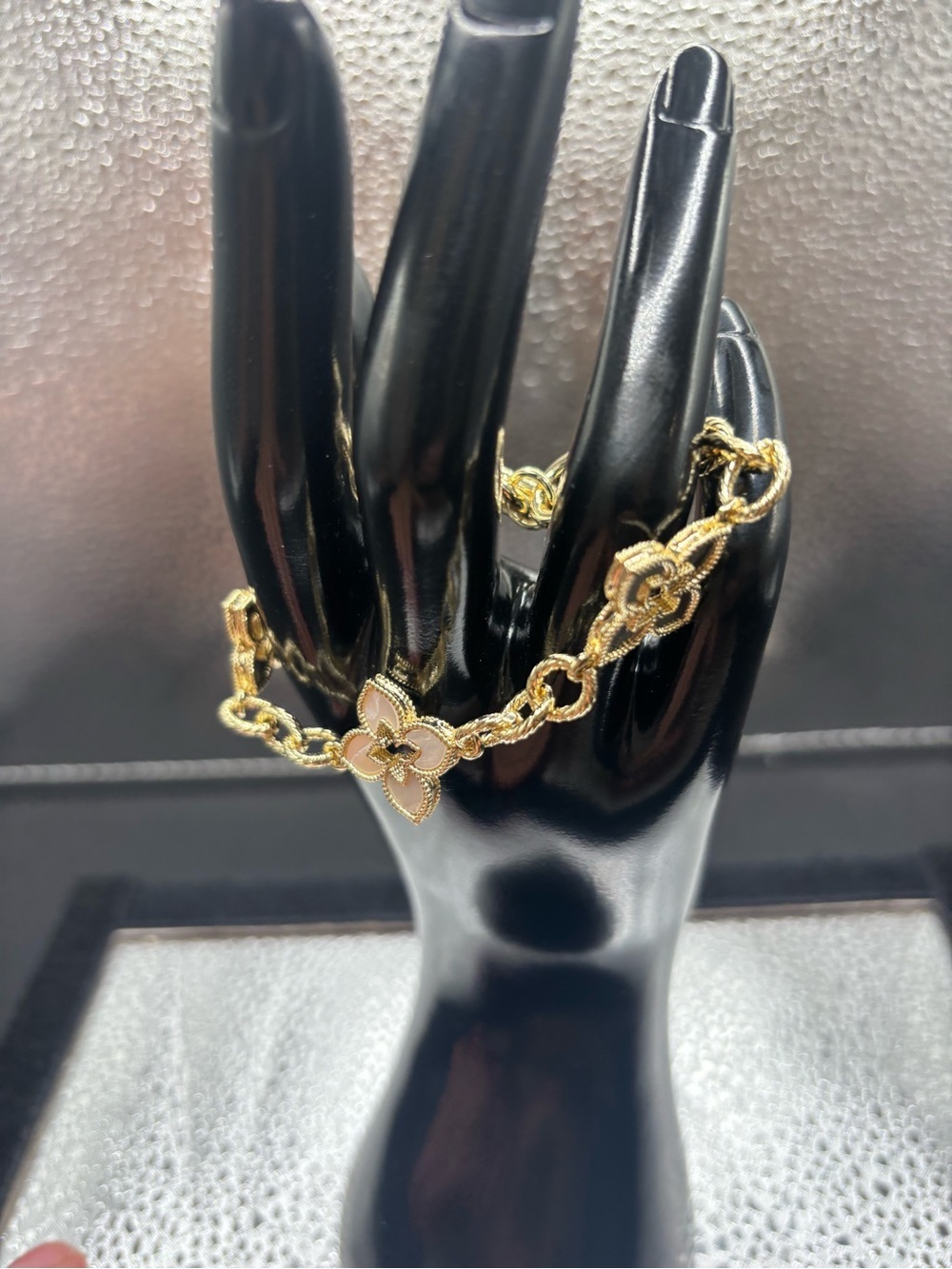 Gold Four-Leaf Mother Of Pearl Chain Bracelet - Women's Jewelry
